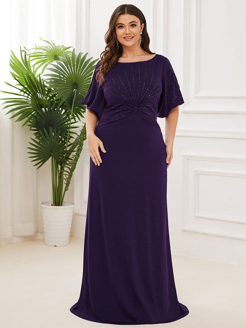 Elegant Plus Size Sparkling Bodycon Maxi Mermaid Evening Gown