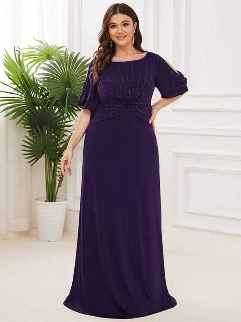 Elegant Plus Size Sparkling Bodycon Maxi Mermaid Evening Gown