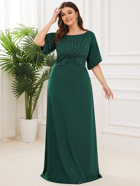 Elegant Plus Size Sparkling Bodycon Maxi Mermaid Evening Gown