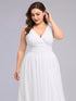 Elegant Plus Size V-Neck Chiffon Evening Gown