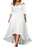 Elegant Plus Size V-Neck Formal Dress with Hollow Out Details