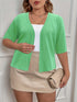 Elegant Plus Size Women's Cardigan with Half Sleeve Stretch - Versatile and Sophisticated