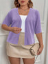 Elegant Plus Size Women's Cardigan with Half Sleeve Stretch - Versatile and Sophisticated