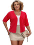 Elegant Plus Size Women's Cardigan with Half Sleeve Stretch - Versatile and Sophisticated