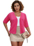 Elegant Plus Size Women's Cardigan with Half Sleeve Stretch - Versatile and Sophisticated