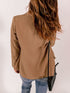 Elegant Pocket Pleated Suit Jacket for Stylish Women