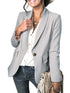 Elegant Pocket Pleated Suit Jacket for Stylish Women