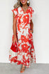 red floral long dress