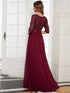 Elegant Round Neckline Long Sleeves Sequin Evening Dress
