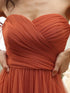 Elegant Strapless A Line Evening Gown with Cascading Ruffles