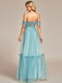 Elegant Strapless A Line Evening Gown with Cascading Ruffles