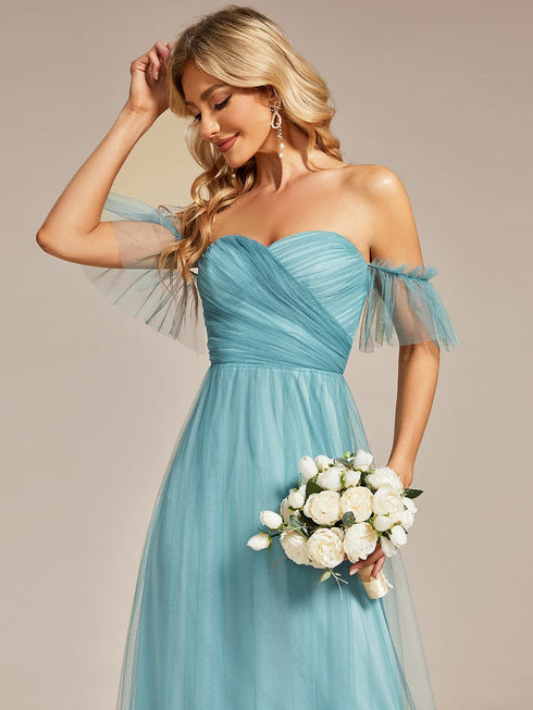 Elegant Strapless A Line Evening Gown with Cascading Ruffles
