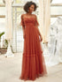 Elegant Strapless A Line Evening Gown with Cascading Ruffles