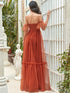 Elegant Strapless A Line Evening Gown with Cascading Ruffles