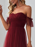 Elegant Strapless A Line Evening Gown with Cascading Ruffles