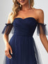 Elegant Strapless A Line Evening Gown with Cascading Ruffles