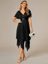 Elegant V-Neck Chiffon Evening Dress Featuring Short Sleeves