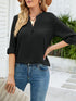 Elegant V-Neck Chiffon Long Sleeve Blouse