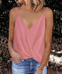 Elegant V-neck Sling Tank Top with Solid Color
