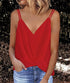 Elegant V-neck Sling Tank Top with Solid Color