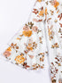 Elegant White Floral Print Ruffle Sleeve Mini Dress