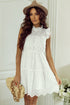 Elegant White Hollow Flutter Mini Dress