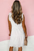 Elegant White Hollow Flutter Mini Dress