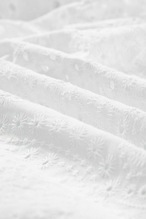 Elegant White Hollow Flutter Mini Dress