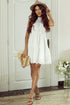 Elegant White Hollow Flutter Mini Dress