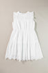 Elegant White Hollow Flutter Mini Dress