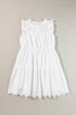 Elegant White Hollow Flutter Mini Dress