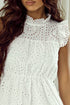 Elegant White Hollow Flutter Mini Dress