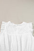 Elegant White Hollow Flutter Mini Dress