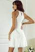 Elegant White Hollow Flutter Mini Dress