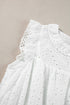 Elegant White Hollow Flutter Mini Dress
