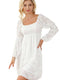 Elegant White Jacquard Bubble Sleeve Mini Dress