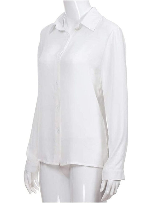 Elegant Women's Business Blouse Shirt in Blue, Yellow, and Gray