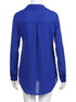 Elegant Women's Business Blouse Shirt in Blue, Yellow, and Gray