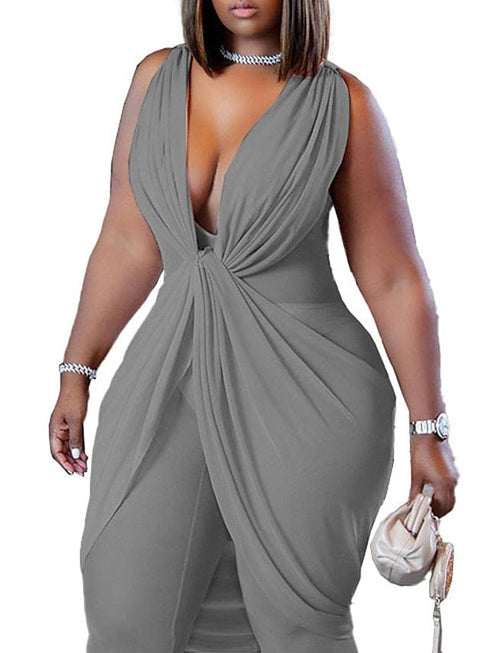 Elevate Your Street Style with Women's Sleeveless V-Neck Jumpsuit