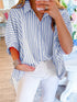 Elevate Your Style with the Oversized Sky Blue Striped Shirt