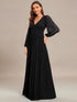 Empire Waist Glittering A-Line Evening Gown with Floor-Length Sparkle