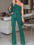 Enticing Slim High Waist One Shoulder Jumpsuit