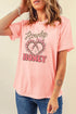 Pink Howdy HONEY Horseshoe Heart Printed T Shirt