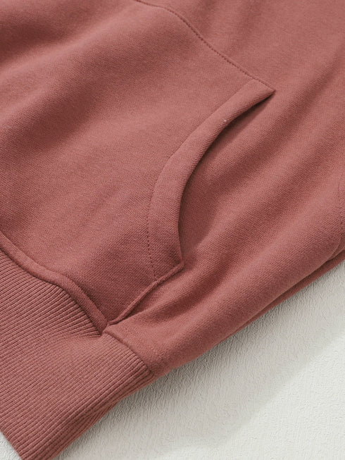 brown-zip-up-stand-collar-ribbed-thumbhole-sleeve-sweatshirt