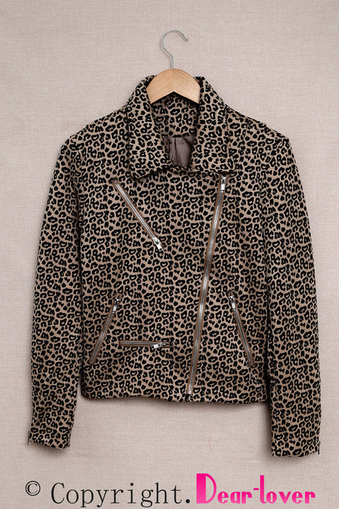 leopard-zipped-notch-collar-short-jacket