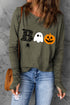 green-halloween-boo-print-long-sleeve-graphic-t-shirt
