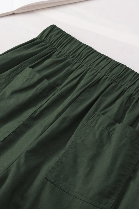 Green Strive Pocketed Tencel Shorts