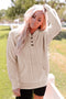 apricot-waffle-knit-buttons-hooded-sweater-with-pocket