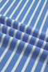 Sky Blue Stripe Contrast Trim Loose Short Sleeve Top