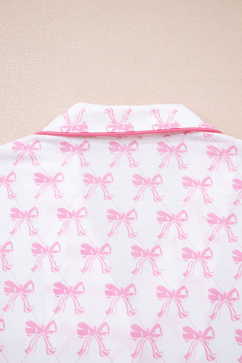 bow print pajama set